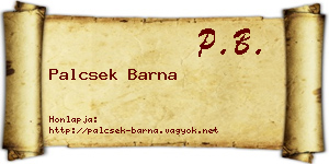 Palcsek Barna névjegykártya